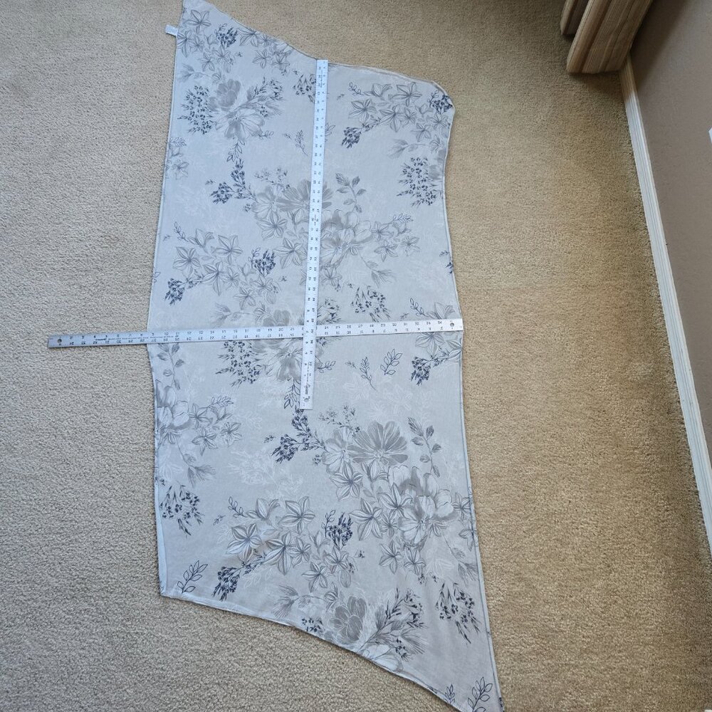 Cotton & Silk Scarf Lightweight Angled Ends Grey Blue Italy - Picture 6 of 10